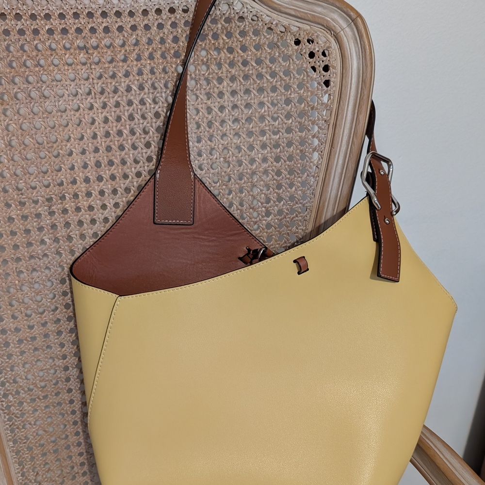 Buttery Yellow MDBM Cholet Bucket Bag With Matching Zipper Pouch